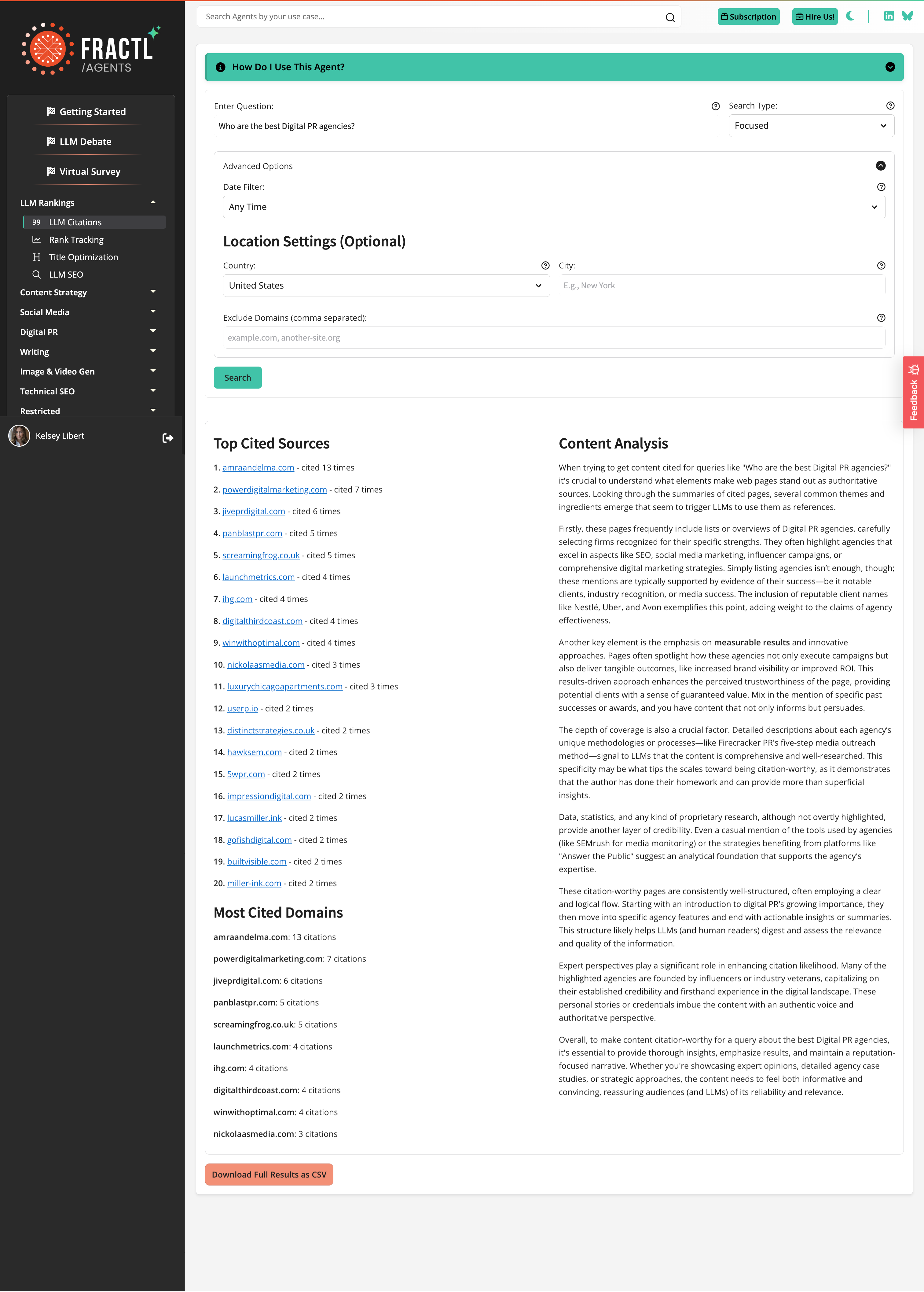 LLM Citations Report