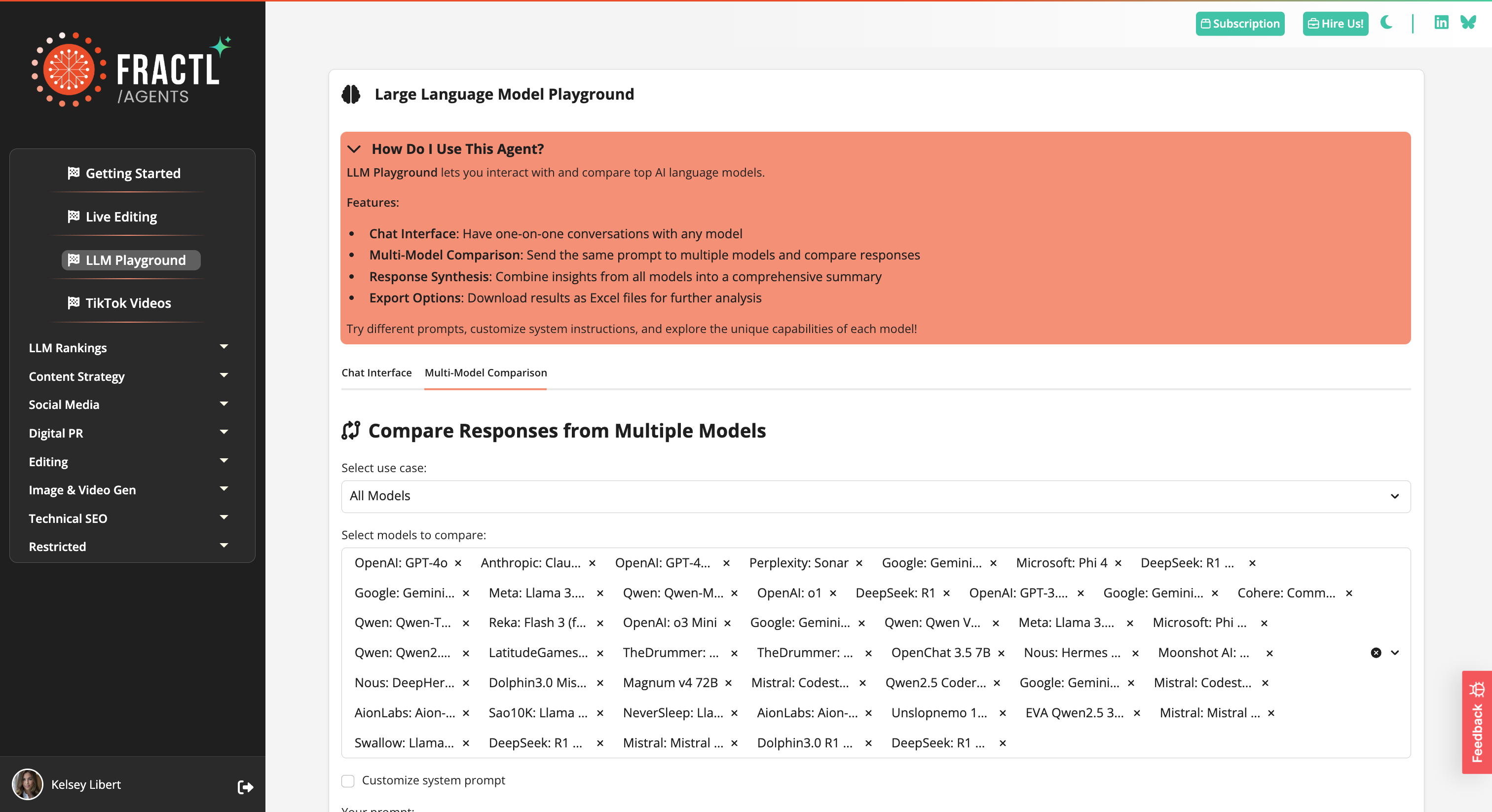 LLM Playground Interface