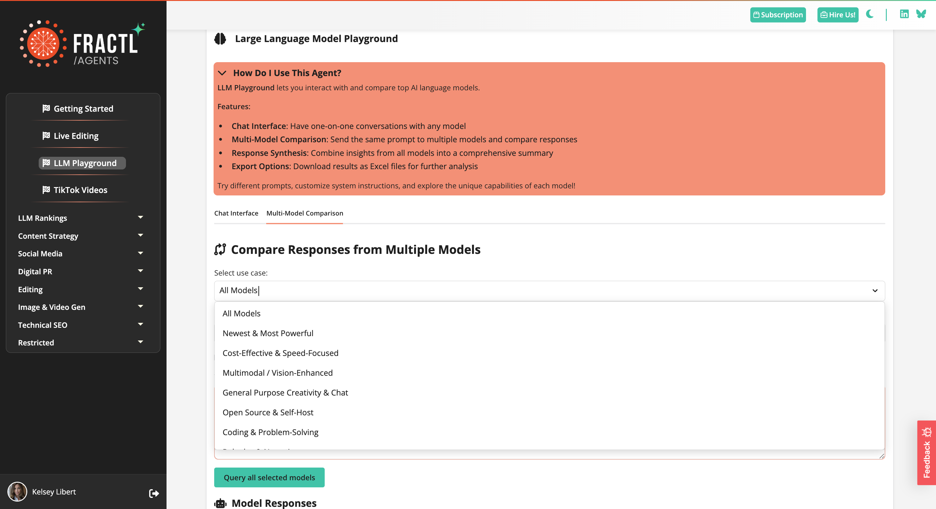Fractl Agents Platform Dashboard