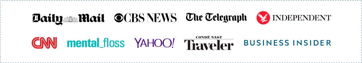 High publisher logos that picked up Travelmath campaign including CBS News, Yahoo, and more